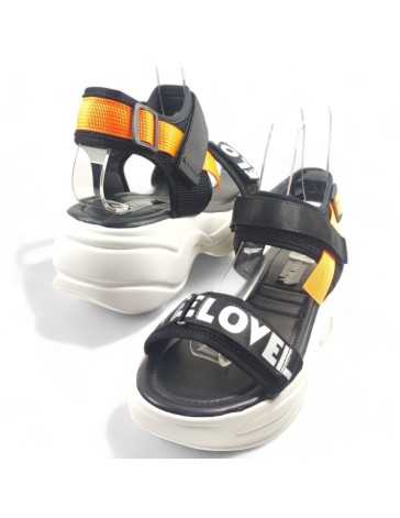 Sandalia plataforma de verano negra - Timbos Zapatos