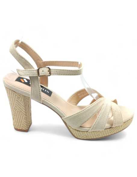 Sandalia de vestir en color beige - Timbos Zapatos