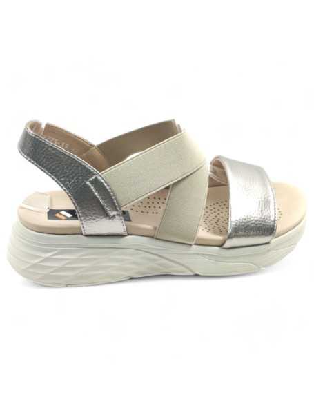 Sandalia cómoda de verano champagne - Timbos Zapatos