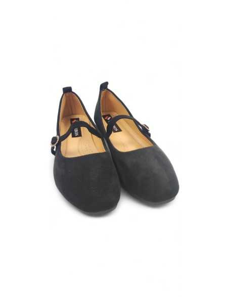 manoletina cómoda de mujer en color negro - Timbos Zapatos