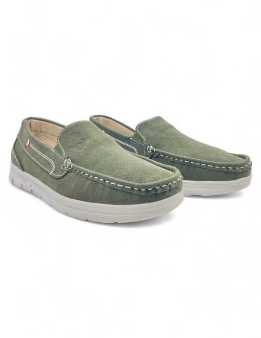 Mocasín cómodo de hombre color verde - Timbos Zapatos