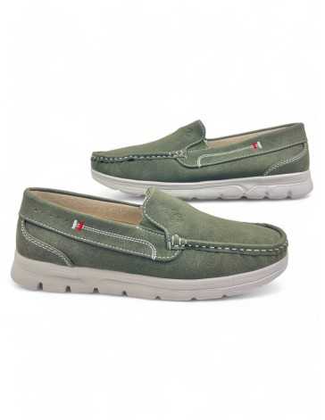 Mocasín cómodo de hombre color verde - Timbos Zapatos