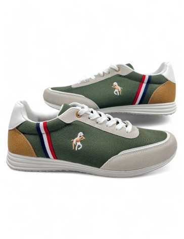 Deportiva de hombre en color verde/blanco - Timbos Zapatos