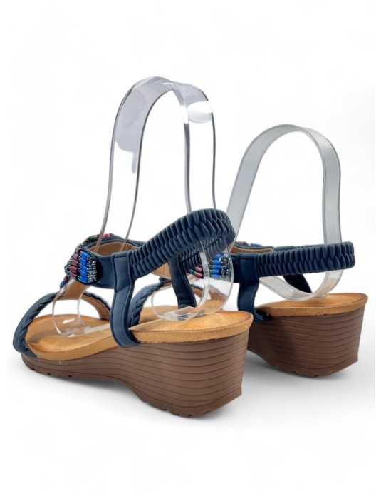 Sandalia cómoda de verano azul - Timbos Zapatos