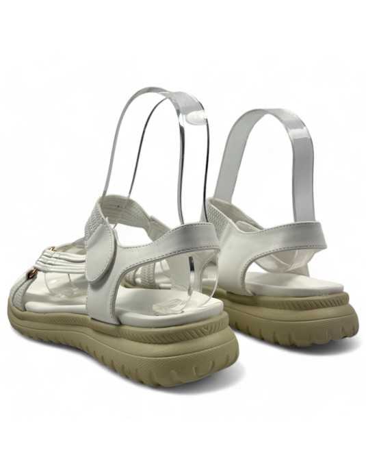 sandalia cuña comoda en color blanco - Timbos zapatos