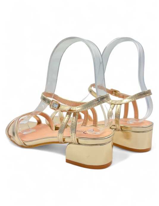 Sandalia de fiesta dorada - Timbos Zapatos