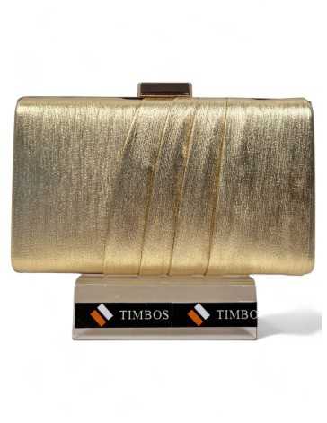 Clutch de fiesta metalizado color oro - Timbos Zapatos