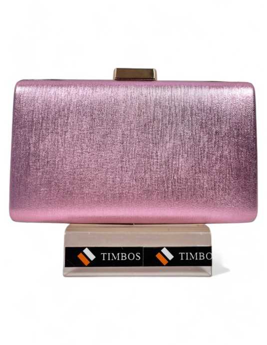 Clutch de fiesta metalizado color rosa - Timbos Zapatos