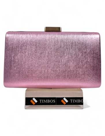 Clutch de fiesta metalizado color rosa - Timbos Zapatos