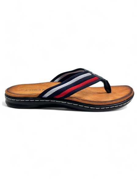 Sandalia esclava plana hombre color marino - Timbos Zapatos