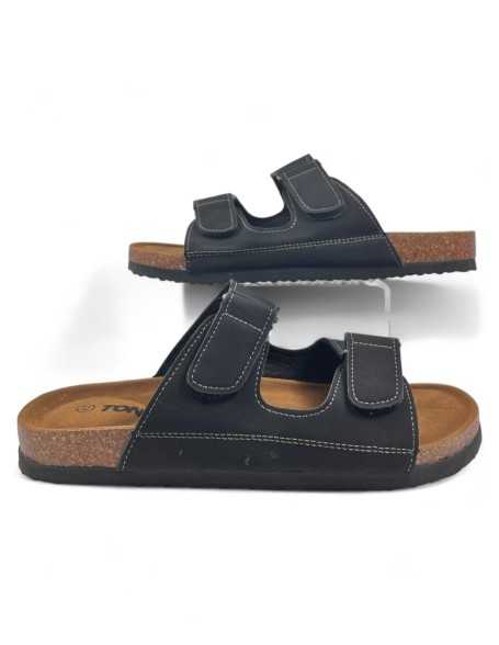 Sandalia plana hombre color negro - Timbos Zapatos