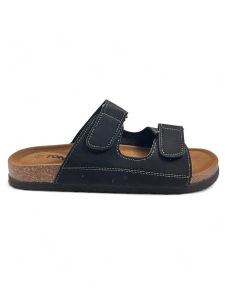Sandalia plana hombre color negro - Timbos Zapatos