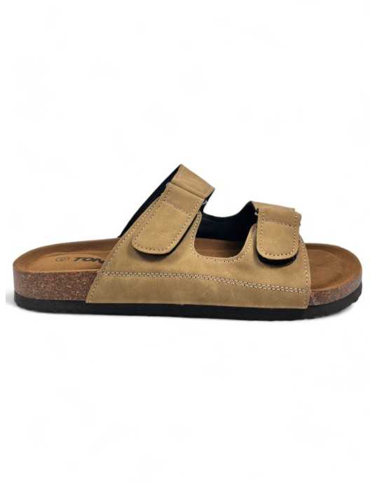 Sandalia plana hombre color camel - Timbos Zapatos