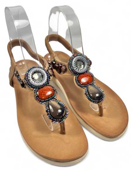 Sandalia esclava cuña cómoda de verano cuero - Timbos Zapatos