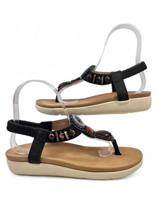 Sandalia esclava cuña cómoda de verano marino - Timbos Zapatos