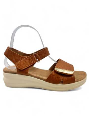 Sandalia cuña cómoda de verano cuero - Timbos Zapatos