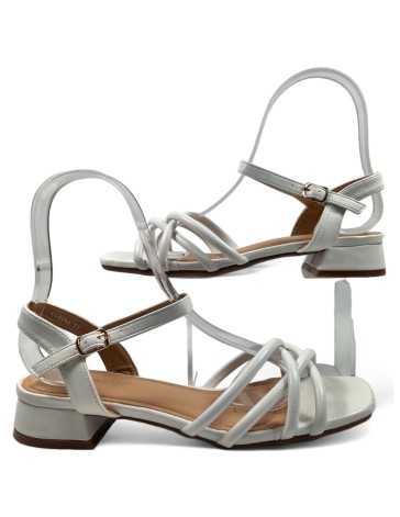 Sandalia tacon dia mujer blanco - Timbos Zapatos