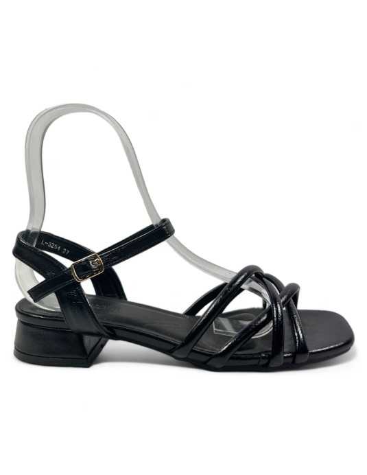 Sandalia tacon dia mujer negro - Timbos Zapatos