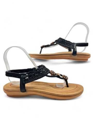 Esclava plana comoda de verano mujer negro - Timbos Zapatos