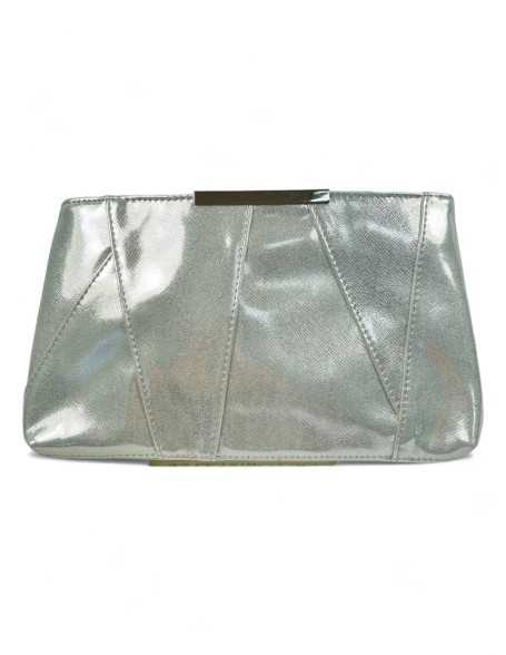 Bolso de fiesta tipo sobre en color plata - Timbos zapatos