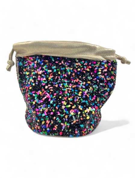 Bolso de fiesta bombonera color negro multi - Timbos zapatos