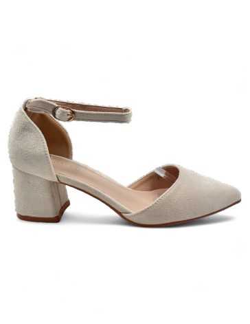 Sandalia de tacón de vestir color beige - Timbos Zapatos