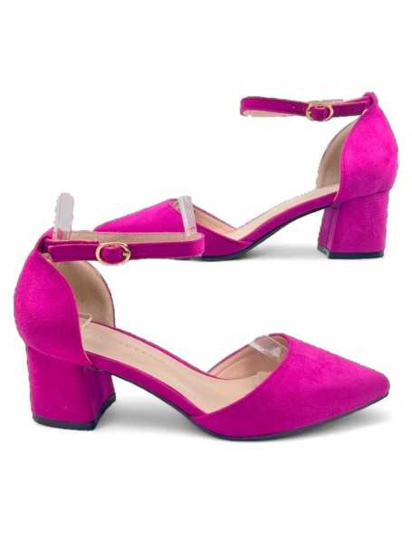 Sandalia tacon vestir mujer color purpura - Timbos zapatos