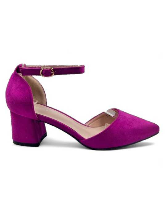 Sandalia tacon vestir mujer color purpura - Timbos zapatos