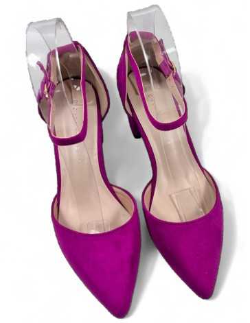 Sandalia tacon vestir mujer color purpura - Timbos zapatos