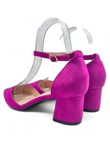 Sandalia tacon vestir mujer color purpura - Timbos zapatos