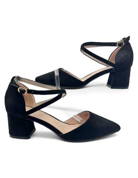 Sandalia negra de vestir color negro - Timbos Zapatos