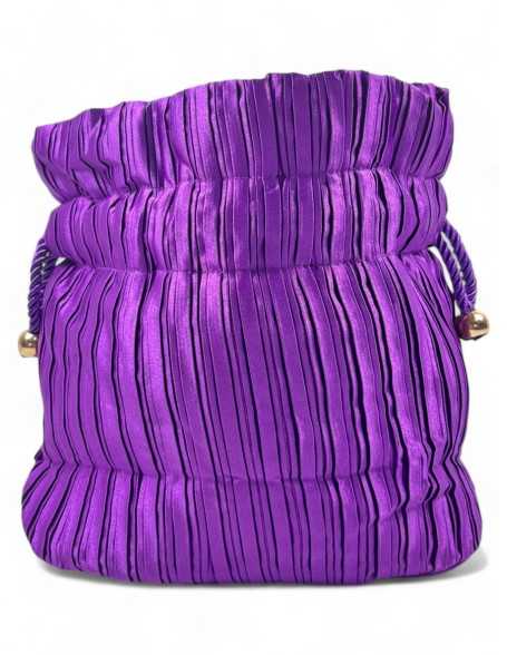 Bolso de fiesta bombonera flecos color morado - Timbos zapatos