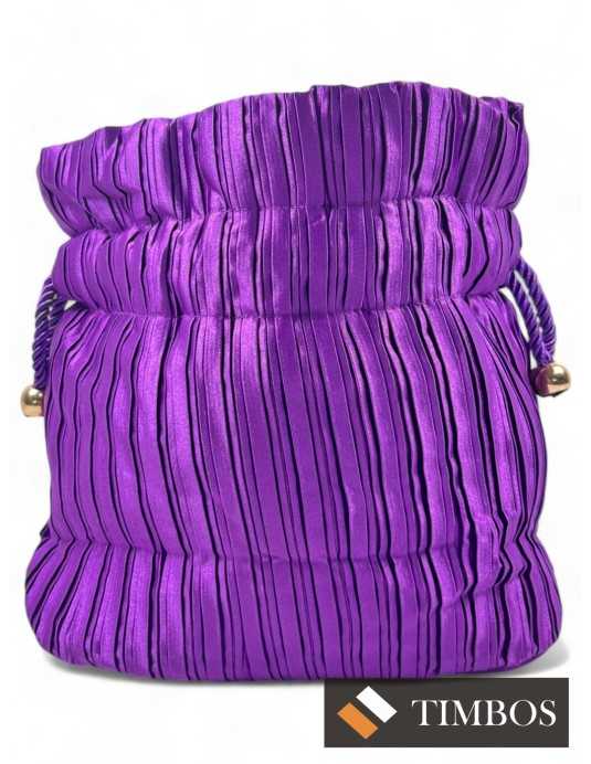 Bolso de fiesta bombonera flecos color morado - Timbos zapatos