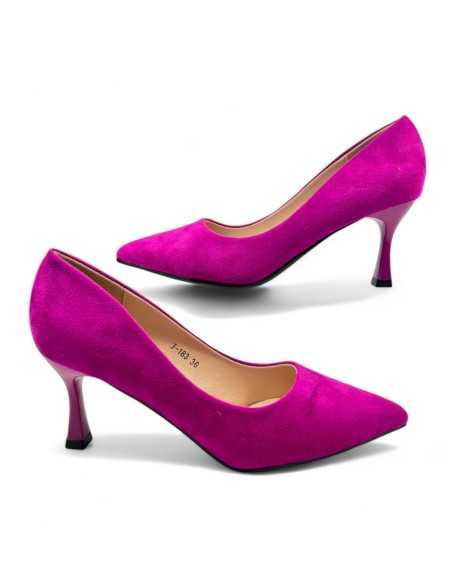 Salón con tacón fucsia de mujer - Timbos Zapatos