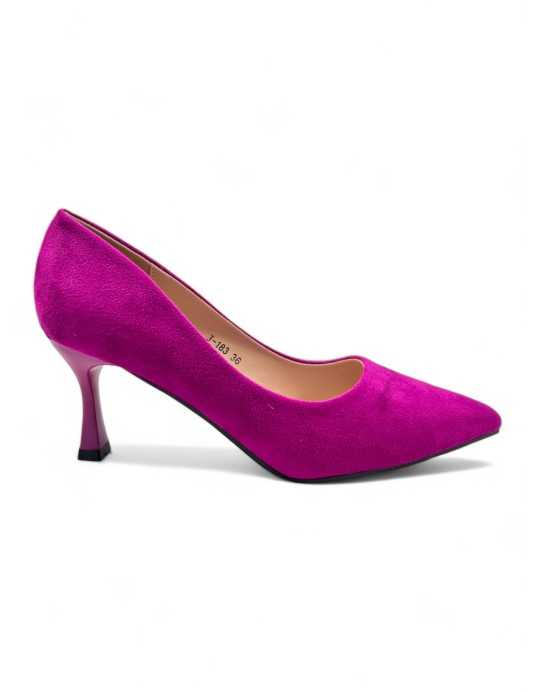 Salón con tacón fucsia de mujer - Timbos Zapatos