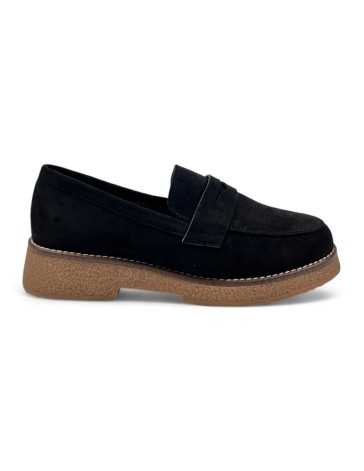 Mocasin vestir de mujer color negro - Timbos zapatos