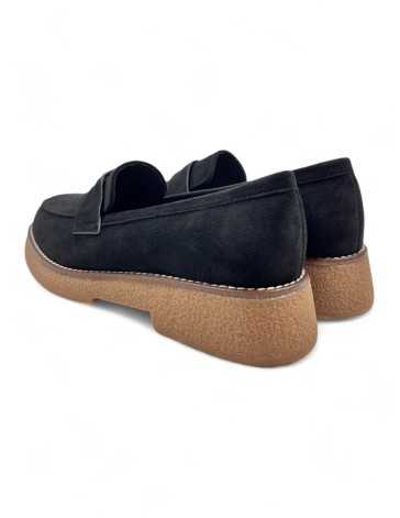 Mocasin vestir de mujer color negro - Timbos zapatos