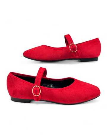 Mercedes plano vestir de mujer color rojo - Timbos zapatos