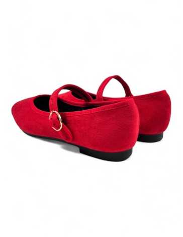 Mercedes plano vestir de mujer color rojo - Timbos zapatos