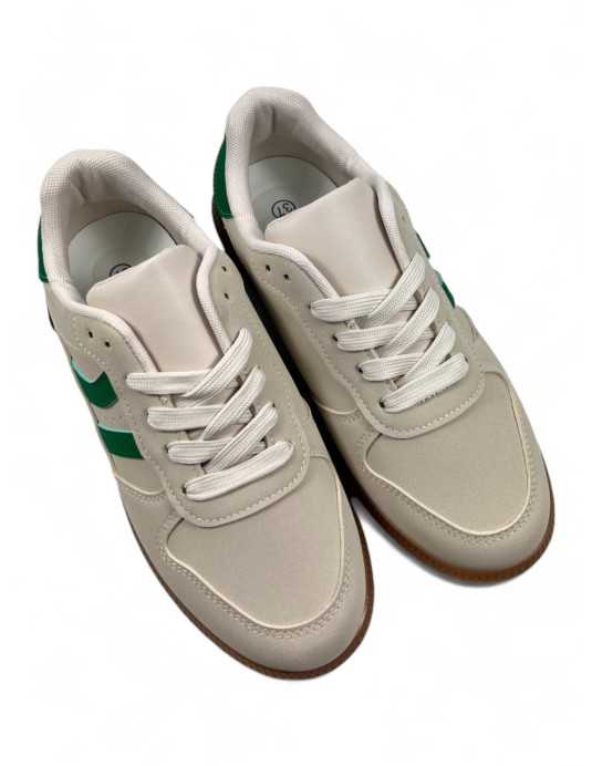 Deportiva de mujer blanco verde - Timbos Zapatos