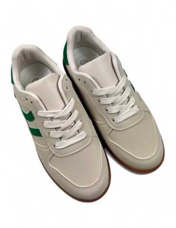 Deportiva de mujer blanco verde - Timbos Zapatos