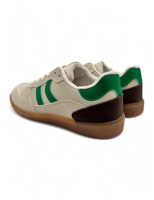 Deportiva de mujer blanco verde - Timbos Zapatos