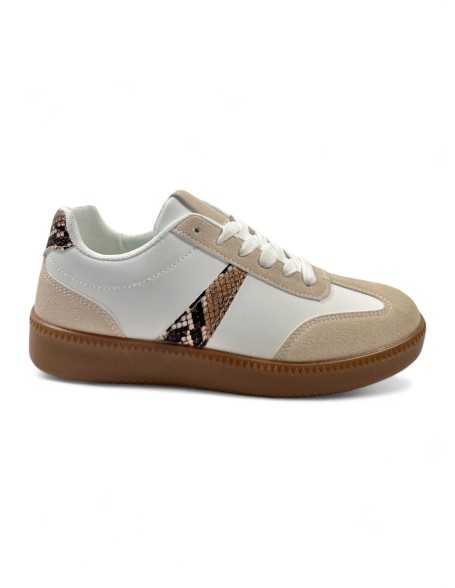 Deportiva de mujer blanco reptil - Timbos Zapatos