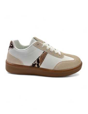 Deportiva de mujer blanco reptil - Timbos Zapatos