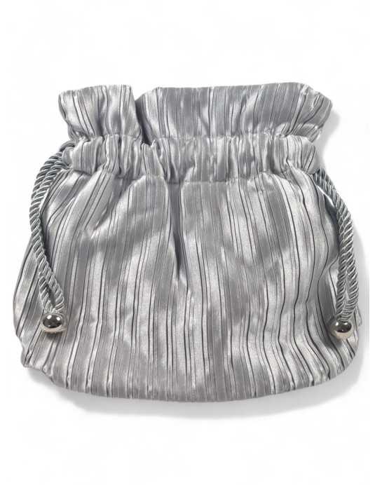 Bolso de fiesta tipo saco en color plata - Timbos zapatos