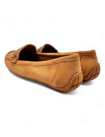 Mocasin vestir de mujer color camel - Timbos zapatos