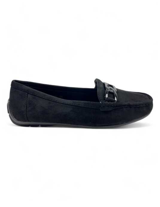 Mocasin vestir de mujer color negro - Timbos zapatos