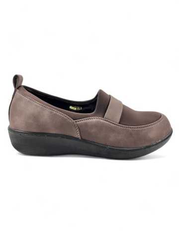 Mocasín con cuña de mujer color marron - Timbos Zapatos