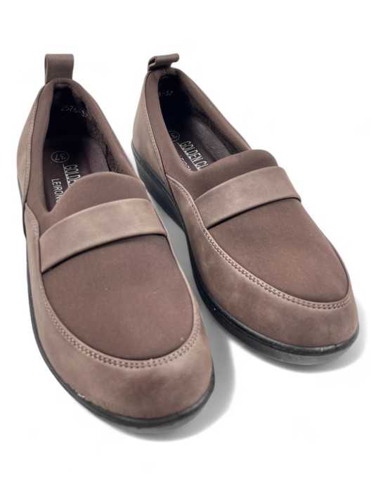 Mocasín con cuña de mujer color marron - Timbos Zapatos