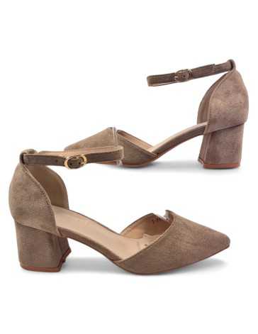 Sandalia tacon vestir mujer color apricot - Timbos zapatos